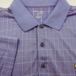 Masters Tech Light Lilac Check Polo Shirt Size XL Augusta National Golf Club